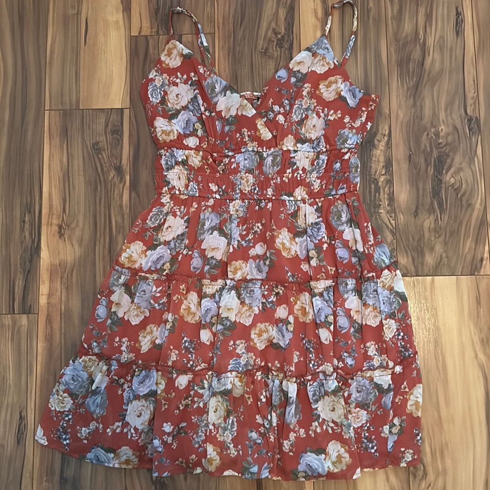 Trixxi red floral mini dress